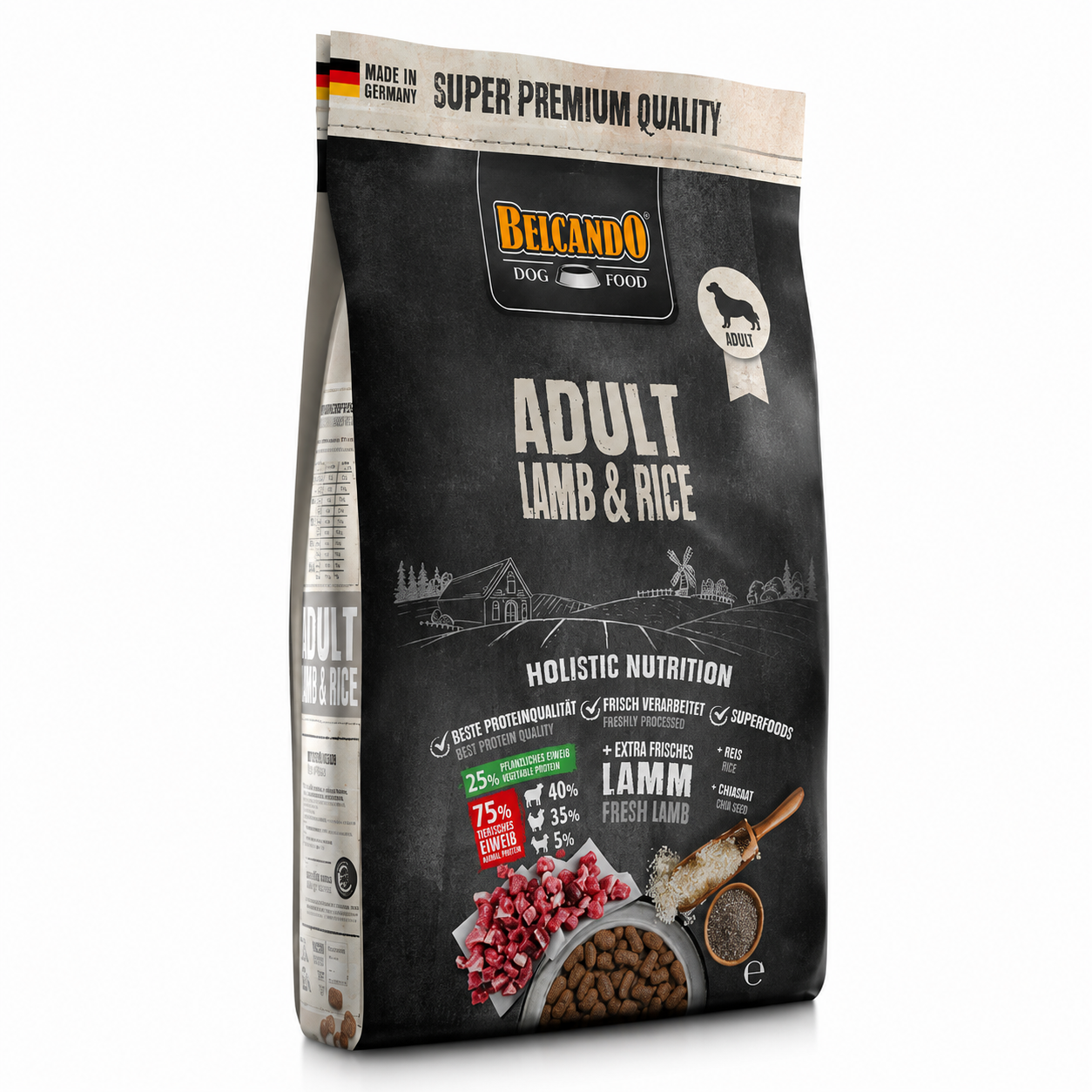 BELCANDO Adult Lamb & Rice 4KG alimento premium para perros adultos de razas medianas y grandes con digestión sensible